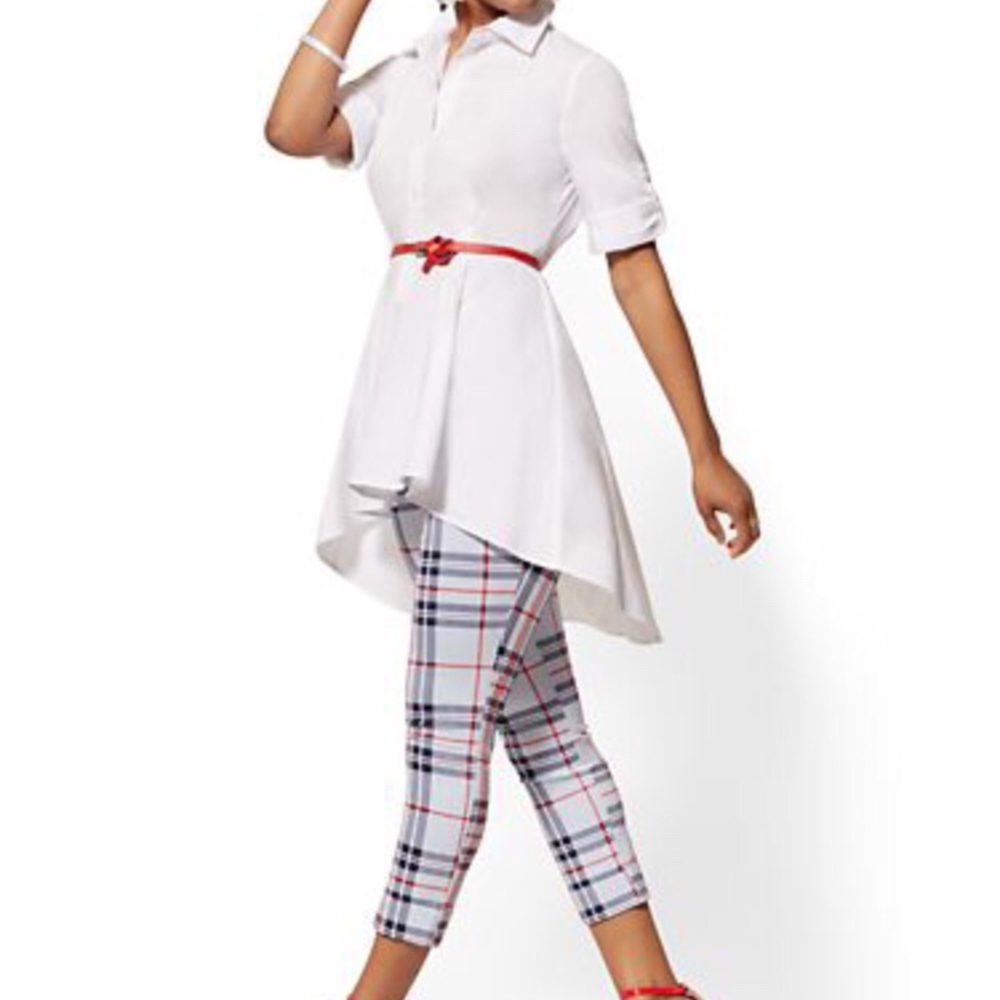 Hi-Lo Poplin Tunic Shirt